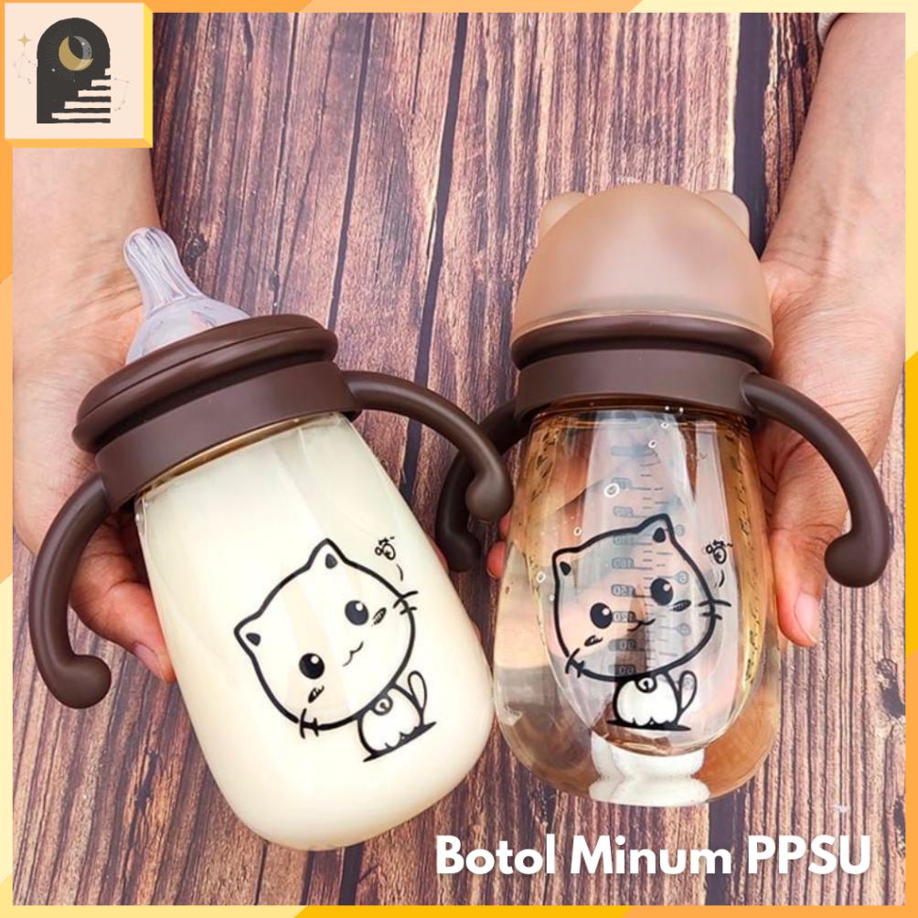 Either.id - Botol Minum Anak/Botol 2 IN 1 Dot dan sedotan/Karakter rabbit Bear Tutup Clip/import/bot