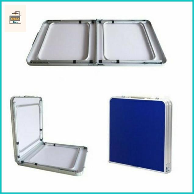 Sheila store Meja Lipat Koper HPL Alumunium /Meja Lipat Portable