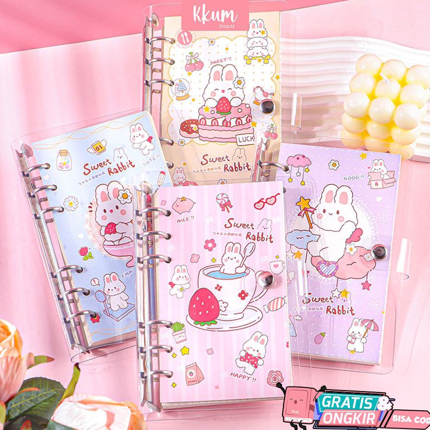 

100 lembar Binder note A6 cute rabbit/ Daily planner/ Agenda/ Journal