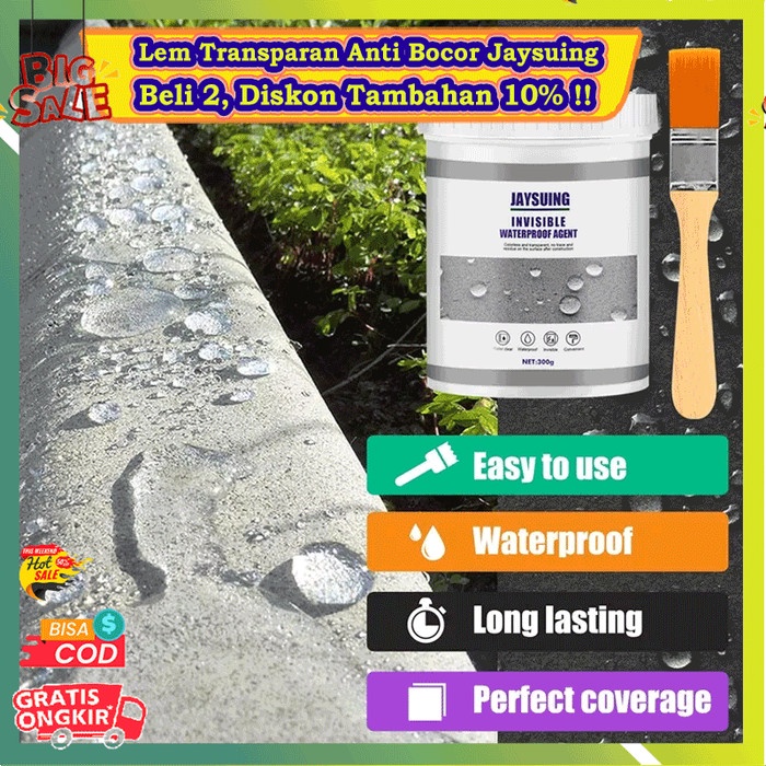 

Lem Transparan Anti Bocor Jaysuing Invisible Waterproof Pelapis Atap