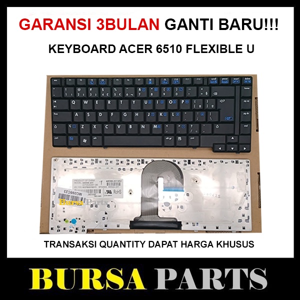 Keyboard Laptop HP Compaq 6510 6510b 6515 6515b 6720 6720s 6910b (flexible U)