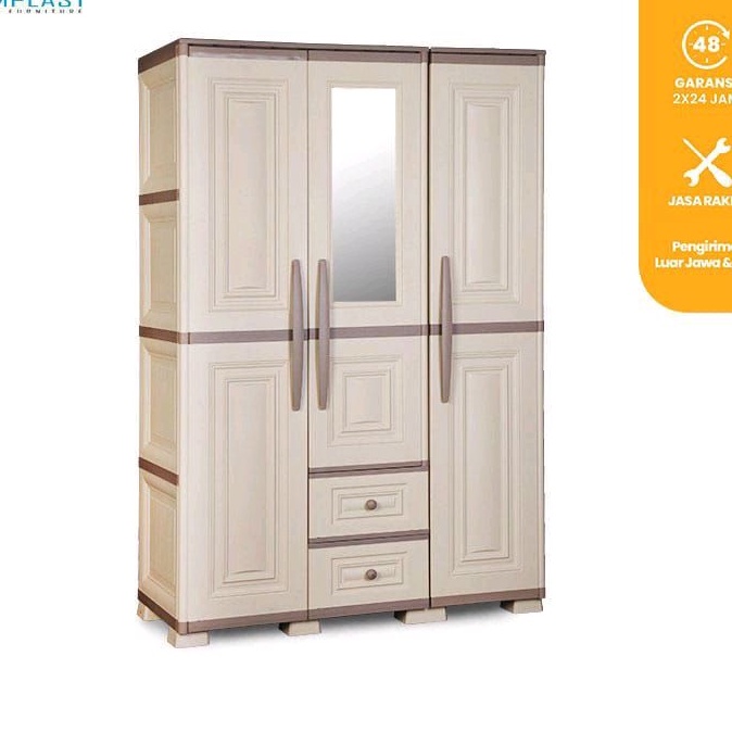 LEMARI PAKAIAN PLASTIK 3 PINTU LEMARI PAKAIAN MINIMALIS LEMARI BAJU OTC 2 P OTC 3 P LEMARI PAKAIAN N