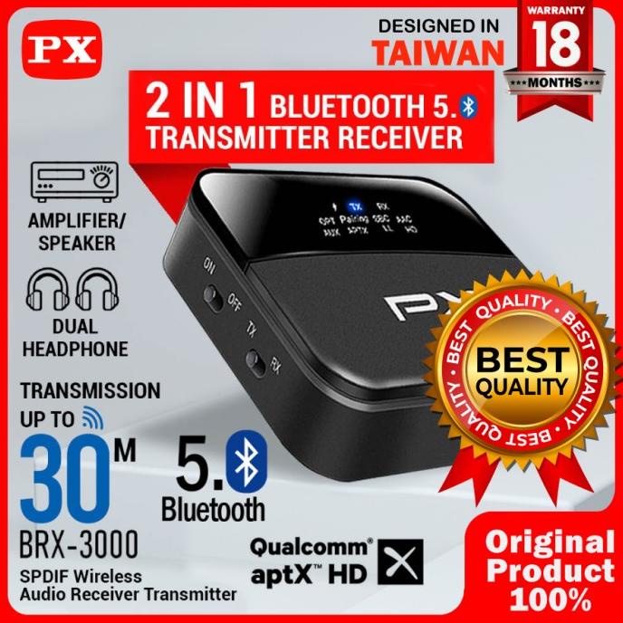 Receiver Bluetooth Transmitter Audio 5.0 Hd Stereo 2In1 Px Brx-3000