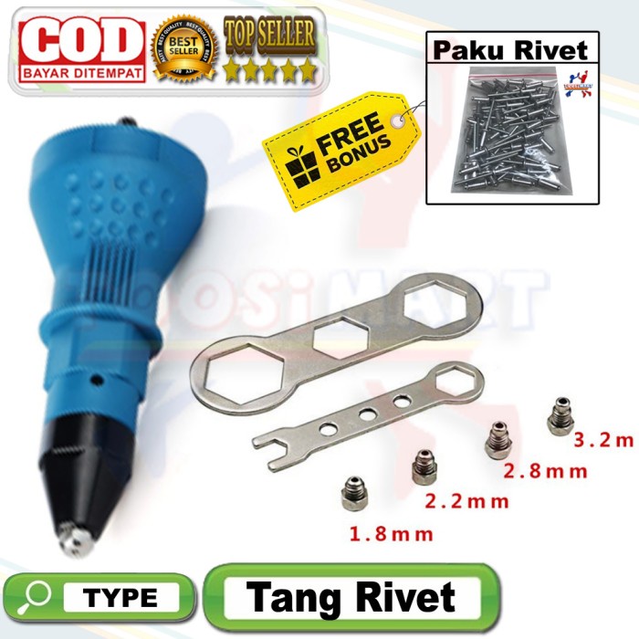 Alat Tang Rivet Rivet Alat Konektor Adaptor Mata Bor Bonus Paku Rivet Best Deal