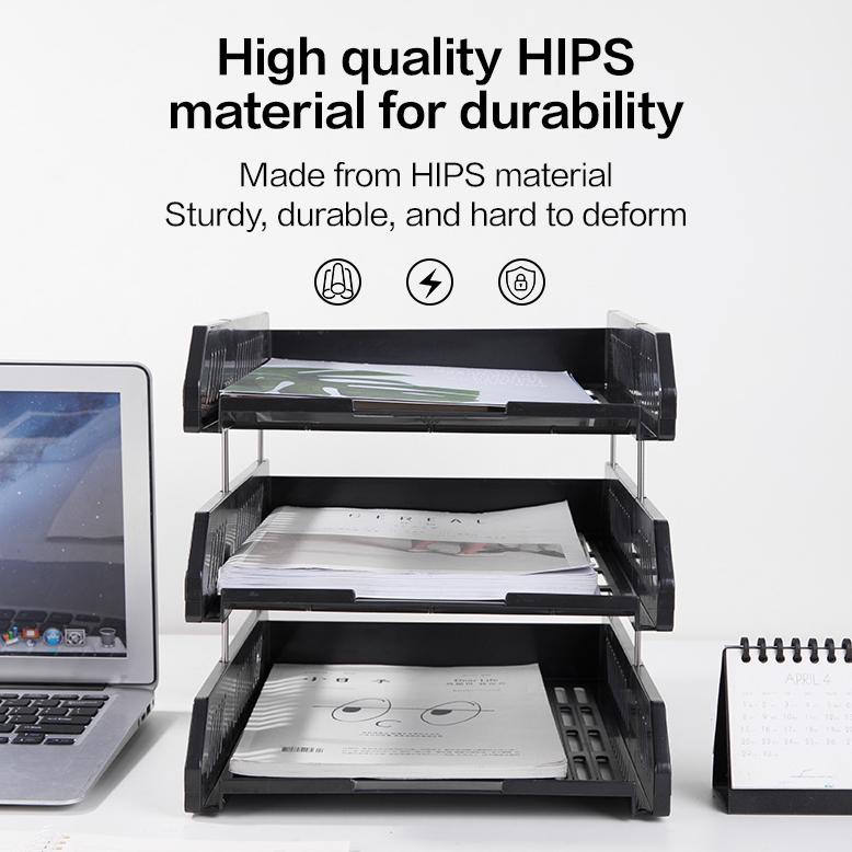 

Hot Sale - Deli File Tray / Rak File Susun Bahan Plastik 2/3 Tingkat E920X ~