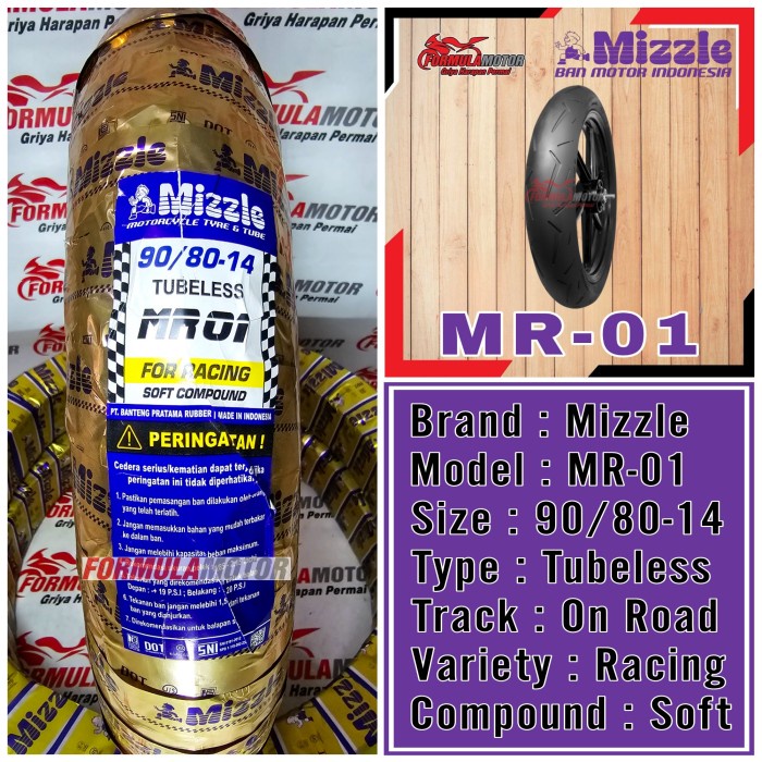 90/80-14 Ban Mizzle MR01 Racing Compound / Ban Soft Compound Ring 14