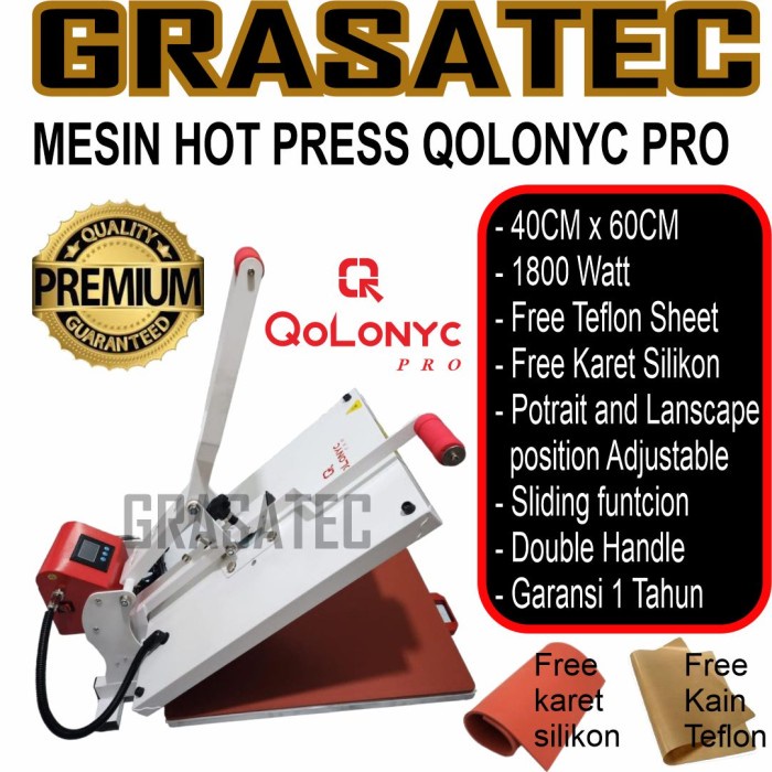 Qolonyc Pro Series Mesin Press Kaos 40X60