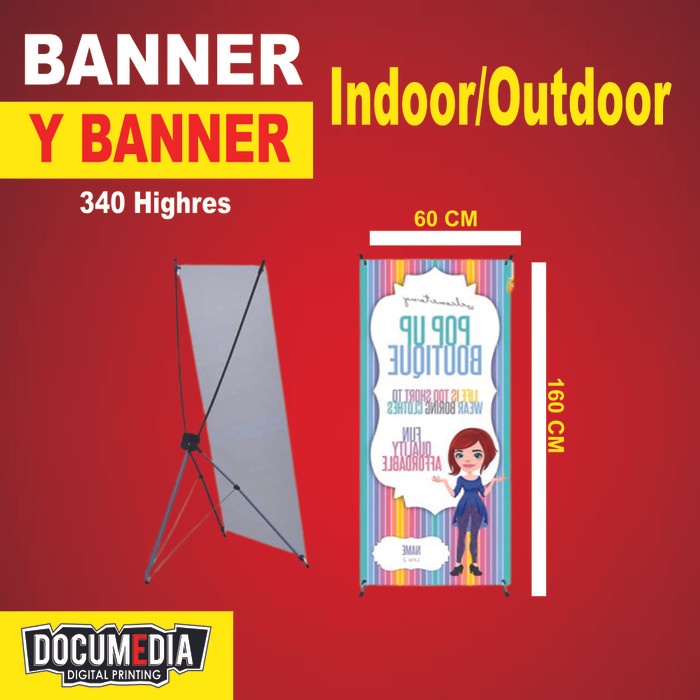 Promo Cetak X Banner / Y Banner Flexy 340 High Resolution + Kaki & Tiang Terbaru