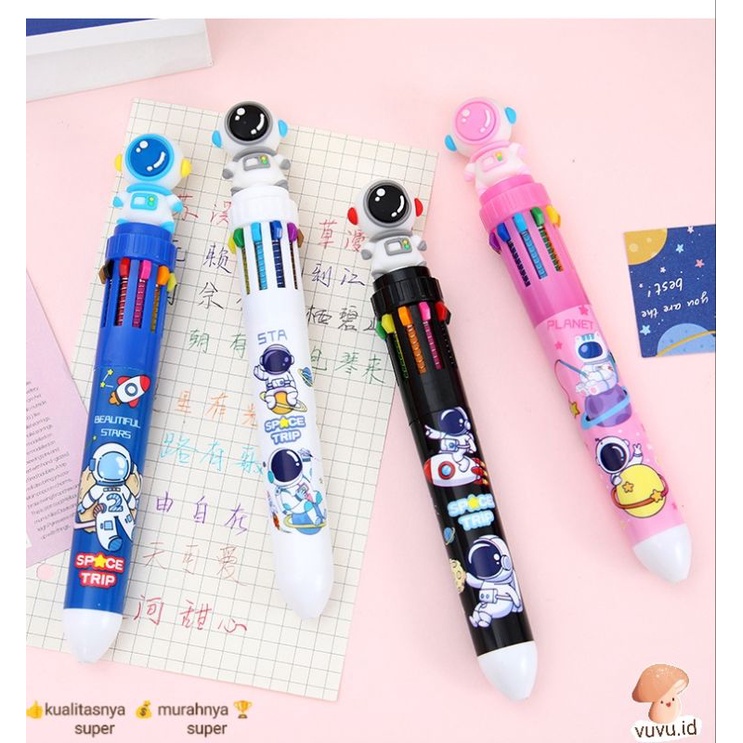 

Bolpoin Warna ASTRONAUT 10 in1 / Pulpen 10 Warna / Pena Warna 10in1 Ballpoint Pen Colorful / Pulpen
