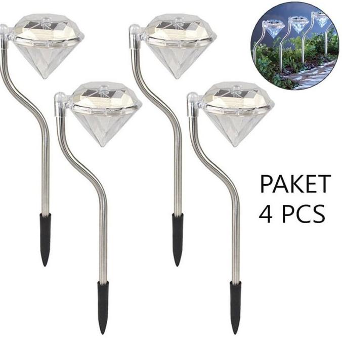 

AKASHMARKET !!! 4Pcs Lampu Solar Tenaga Matahari Sensor Outdoor Tancap - Diamond Solar - TERLARIS !