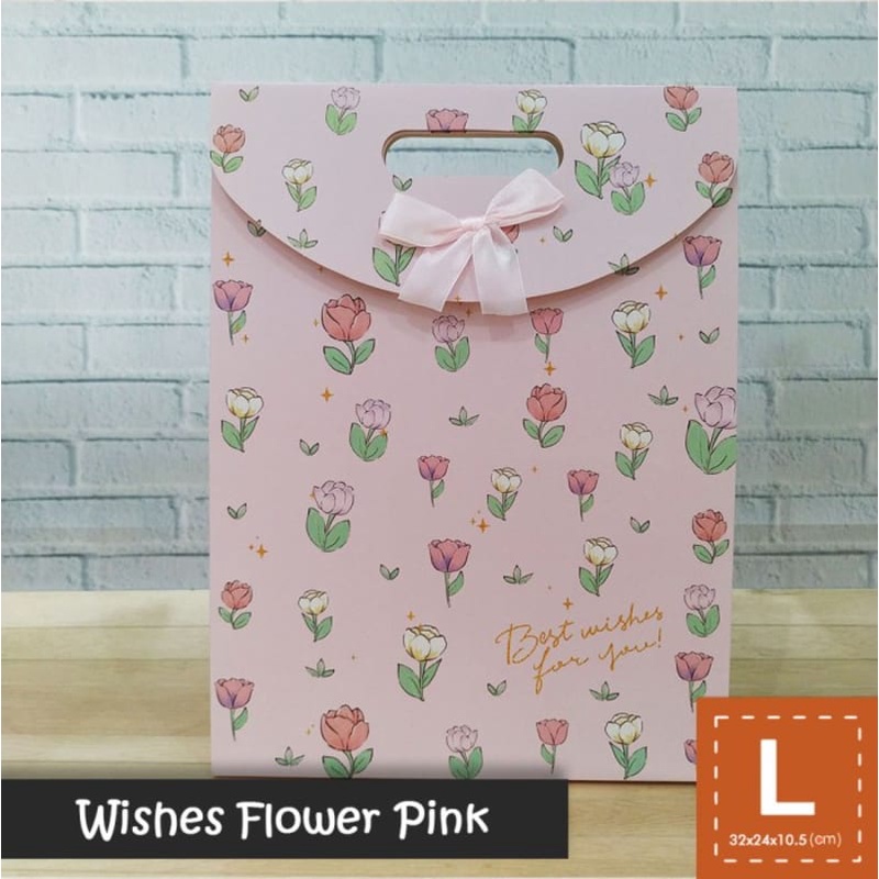 

Paper Bag Pita Motif Ukuran L / Tas Kertas Kado - WISHES FLOWER