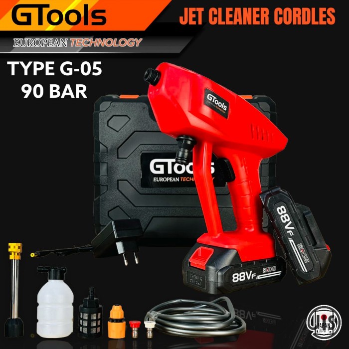 Jet cleaner cordless GTOOLS 88v 2baterai type G05 fullset gtools eropa
