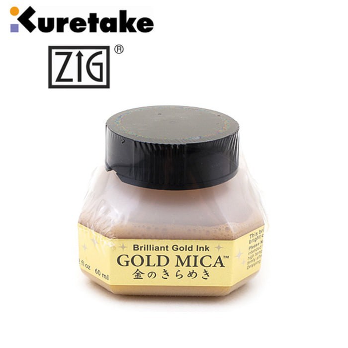 Gaya Kuretake Gold Mica Ink 60 Ml. Tinta Kaligrafi.