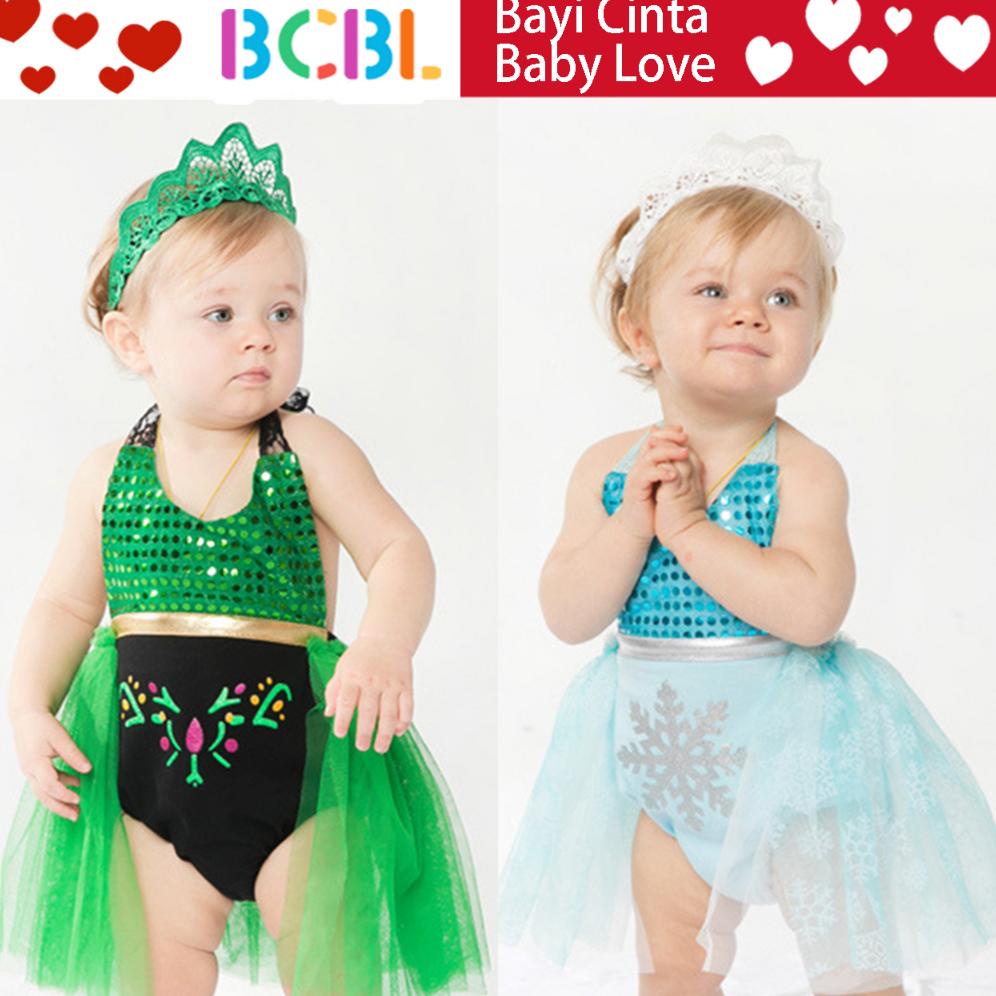 Kostum Bayi Perempuan Frozen Elsa Anna Baju Bayi Perempuan 1 Tahun Halloween Kostum Bayi Newborn