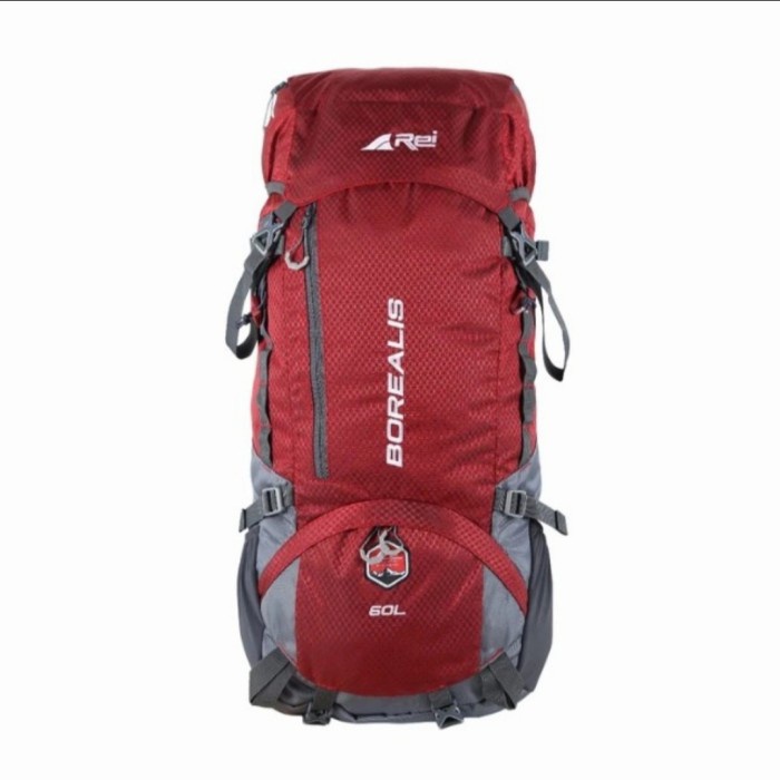 {Shop} Tas Keril Rei Borealis 60L Tas Carier Arei Tas Gunung Hiking Outdoor - Maroon Diskon