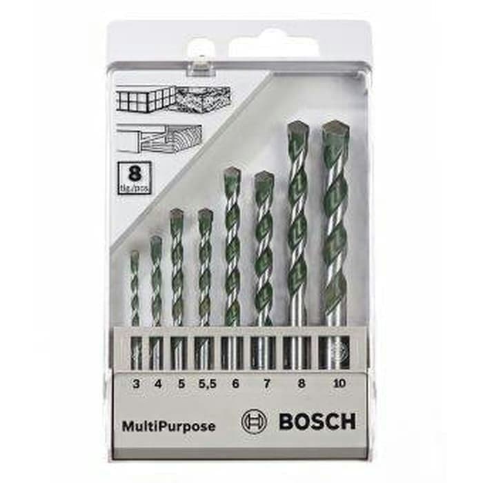 BOSCH MATA BOR SET 8PCS MATA BOR MULTI PURPOSE BOR BETON BESI KAYU