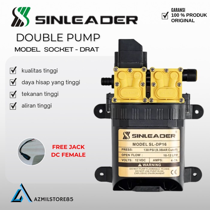 Promo Dinamo Pump Dual Pump Sinleader Sl - Dp16 / Dinamo Pompa Dc 12V Terbaru