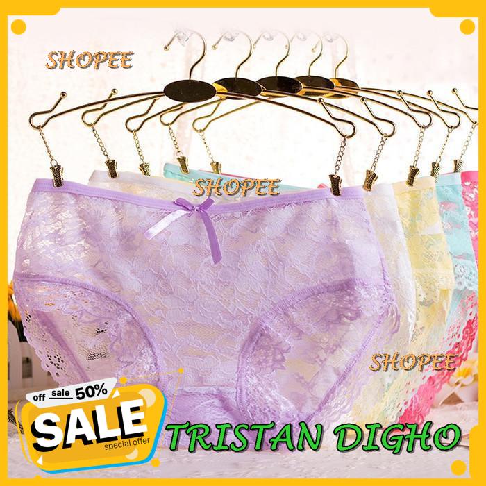 CELANA DALAM WANITA SEXY CELANA RENDA TRANSPARAN C  - UNGU MUDA, L / CELANA DALAM WANITA SEXY CELANA
