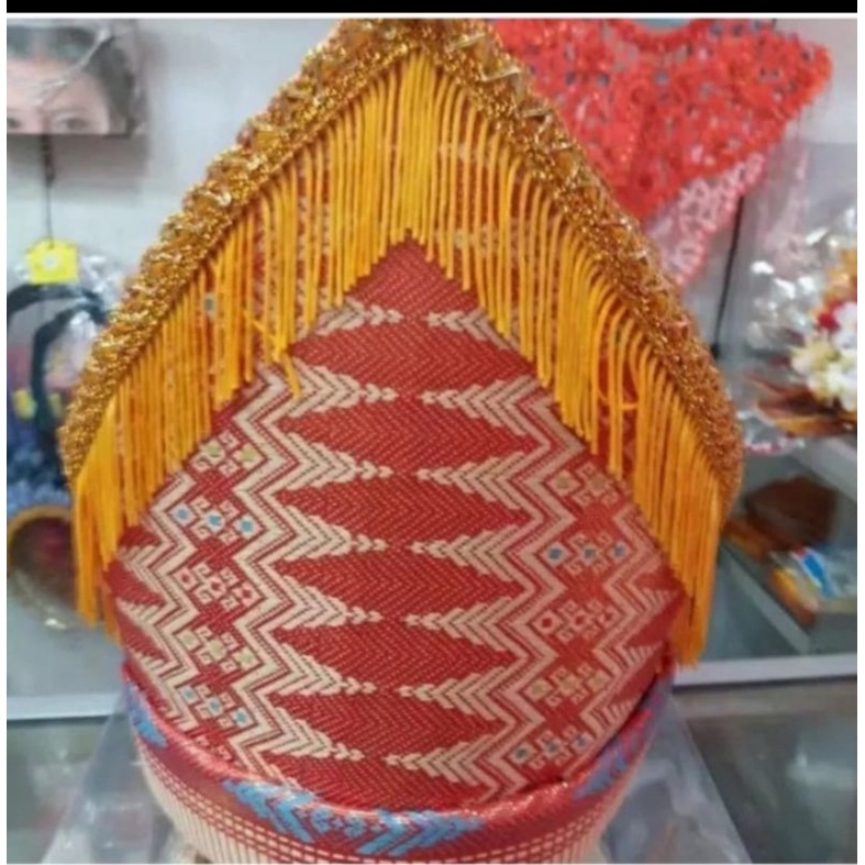 TOPI SEGITIGA SONGKET MELAYU ANAK DAN DEWASA &TANJAK MELAYU& TOPI SONGKET