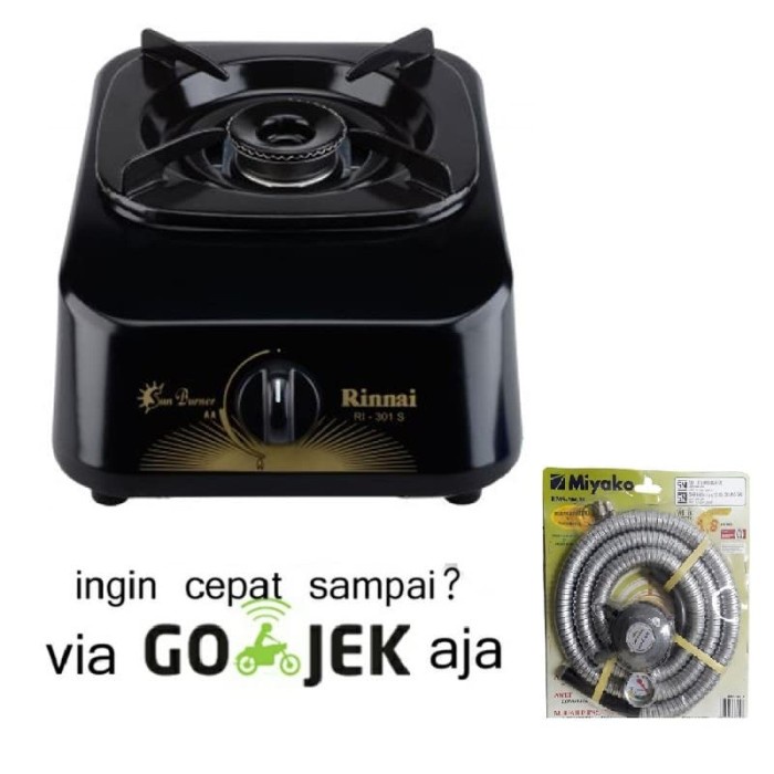 [Ori] Home-Klik Rinnai Kompor Ri - 301 S Satu Tungku  Miyako Regulator Diskon