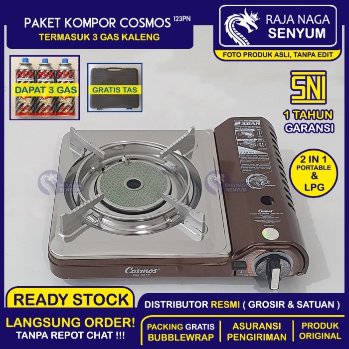 [Ori] Kompor Portable Cosmos Paket 3 Gas Portabel 1 Tungku Lpg Cosmos 123Pn Diskon