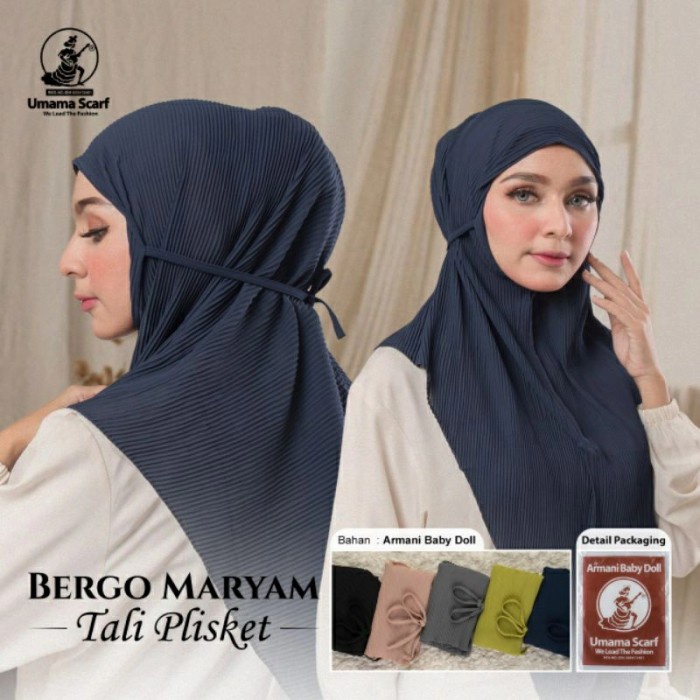 [Original] Bergo Maryam Tali Plisket By Umama Berkualitas