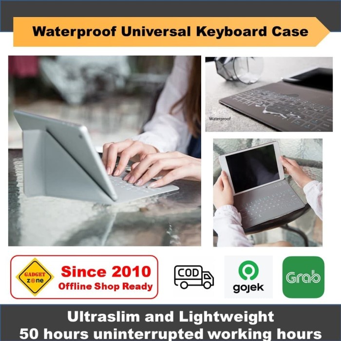 [Original] Universal Waterproof Keyboard Case 7.9 For Ipad Mini 1-4 / Tab S2 Terbatas