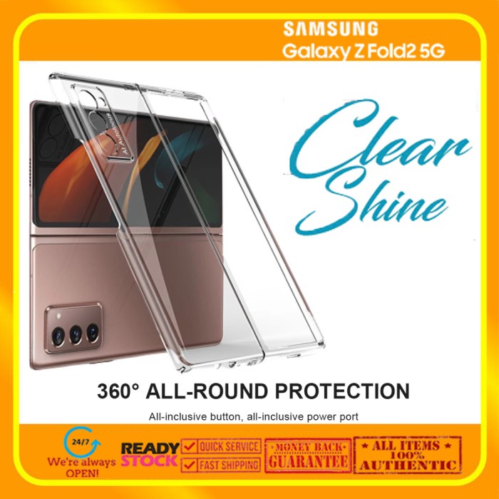 [Original] Case Samsung Galaxy Fold 2 Fold2 Clear Bright ShineFront Back Casing Bisa Gojek