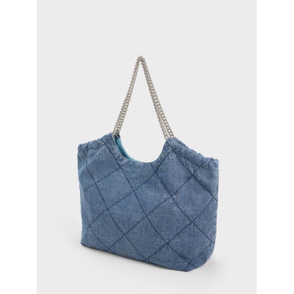 CK Braided Handle Denim Tote Bag Mb1554