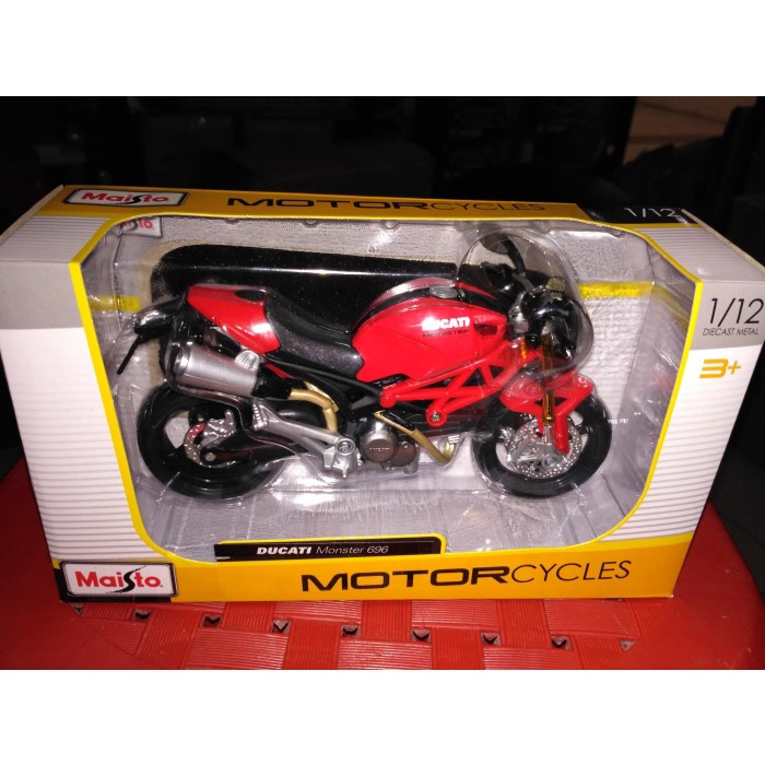 ✅COD Maisto Motor Cycles- Ducati Monster 696 1:12 Terbaru