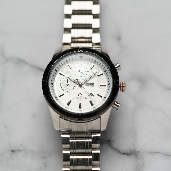 ✅Ori Jam Tangan Pria Christyan Arden Daydate Ca8696 Gth-White46Mm Terbaru