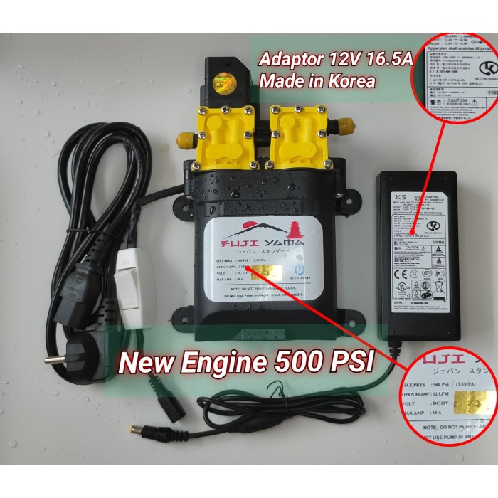✨COD Paket Pompa Air 500 Psi Dc  Adaptor 16A Dinamo Sprayer Pump Limited