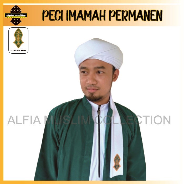 Sorban Sorban Imamah Permanen Peci Imamah Permanen - Putih, 9(D5P1) Sorban Pria Dewasa IMPORT PREMIU