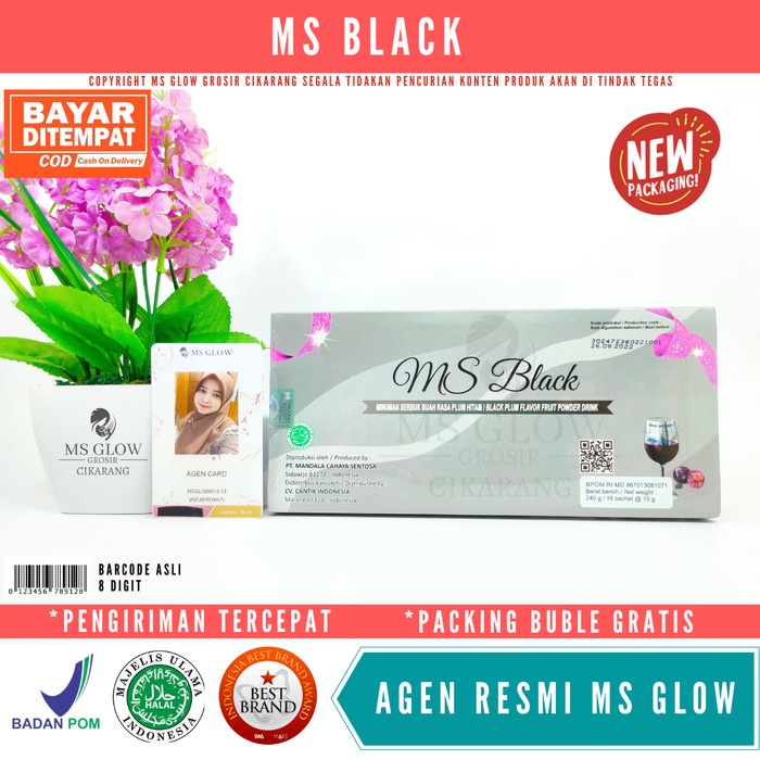 [Original] Ms Glow Ms Black Slim Msglow Official Store Beauty Ori Asli Bpom Terbaru