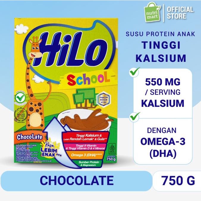 

Hilo School Chocolate 750Gr - Susu Tinggi Kalsium