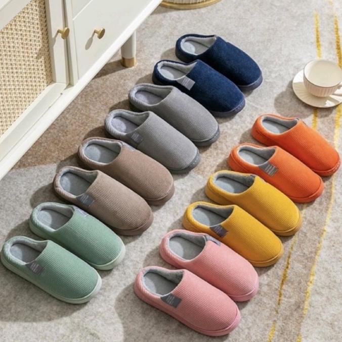 sandal rumah wanita pria sandal bulu indoor kamar tidur empuk slippers
