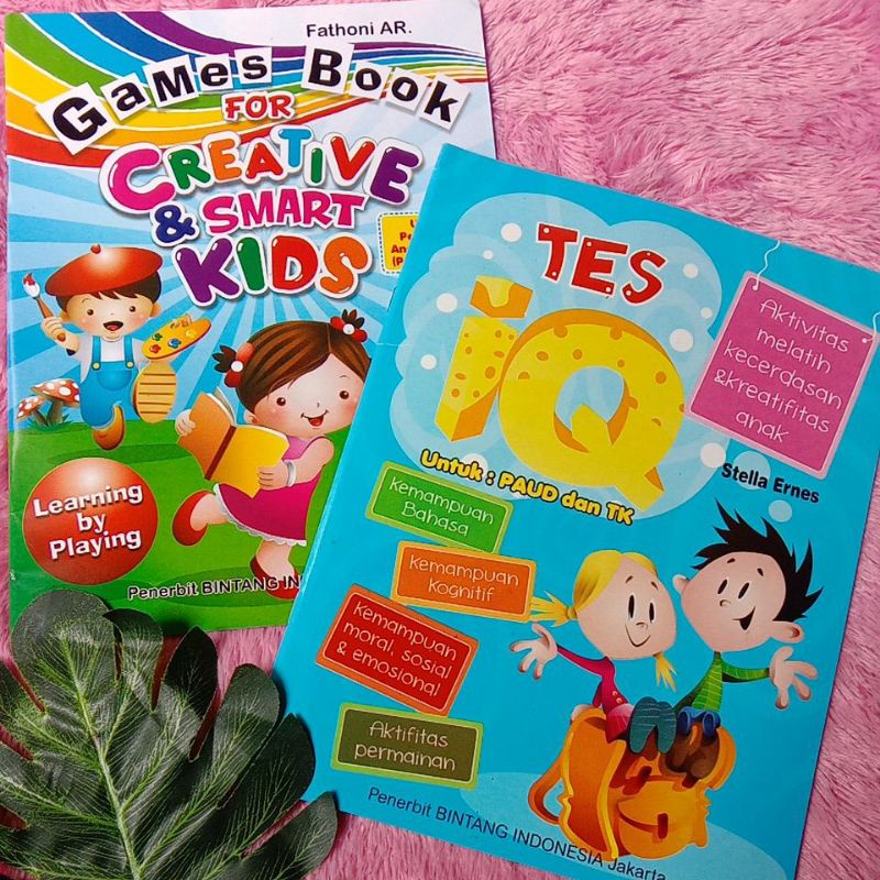 Buku latihan tes IQ / games book for creative & smart kids PAUD dan TK full colour