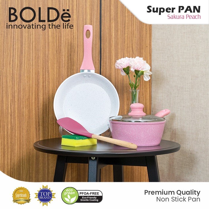 [New Ori] Bolde Sakura Peach Pan Set 5 Pcs - Pan Anti Lengket Diskon