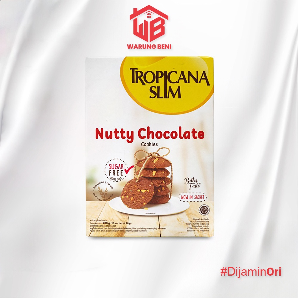 

Tropicana Slim Snack Bebas Gula Nutty Chocolate Cookies 200 gr