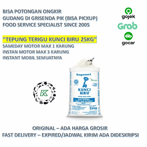 

Promo Tepung Terigu Kunci Biru 25Kg Gojek Terbaru