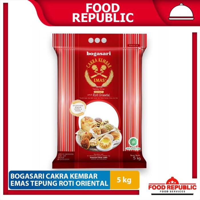 

Promo Tepung Cakra Kembar Oriental 5 Kg - Tepung Roti Bogasari Halal Premium