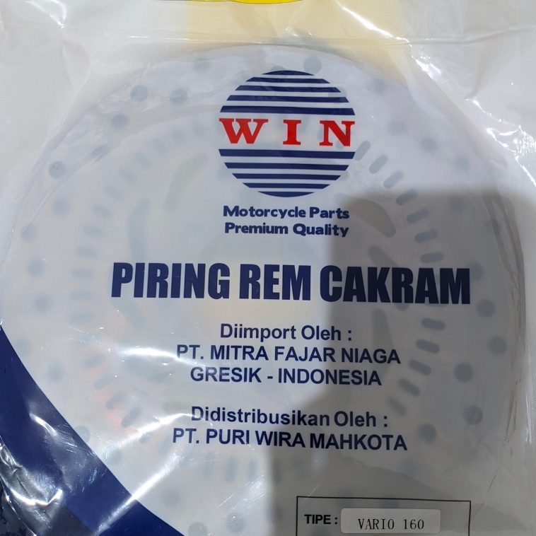 RAJAWALI MOTOR - Piringan Rem Cakram Depan Vario 160 ABS 2022 2023 WIN | front disc brake disk pirin