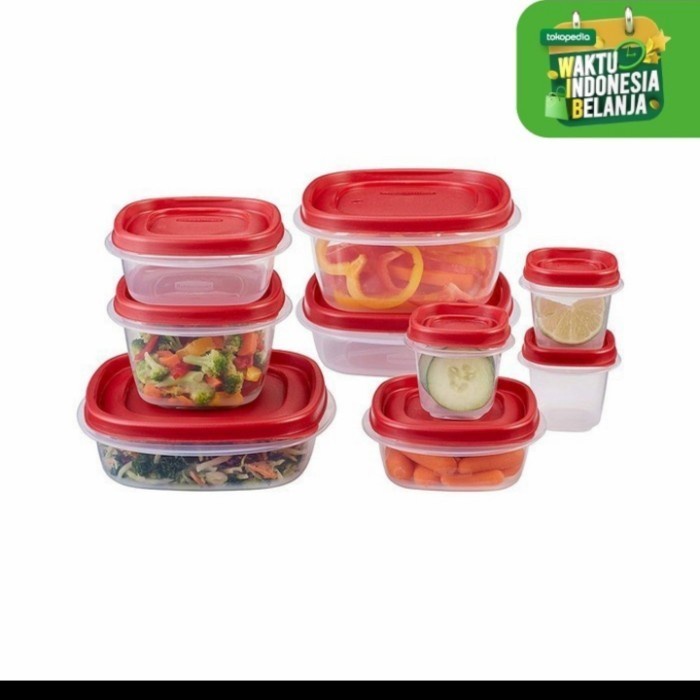 

Promo ShumaShumamedan Rubbermaid Set 9 Pcs Tempat Makan Easy Find Lid