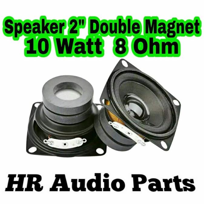 Speaker Mini 2" Inch 10W 8R 8Ohm Double Magnet 5Cm 50mm + Lubang Baut ,-