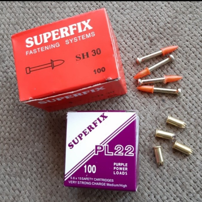 ✅New Ori Paku Superfix Dan Mesiu Ungu Mesin Gun Ramset Sh30 Panjang 30Mm Bisa Sameday