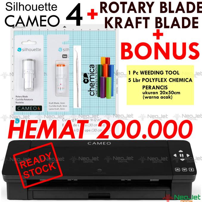

Paket Hemat Mesin Cutting Silhouette Cameo 4 Pisau Rotary Kraft Blade Kode 583