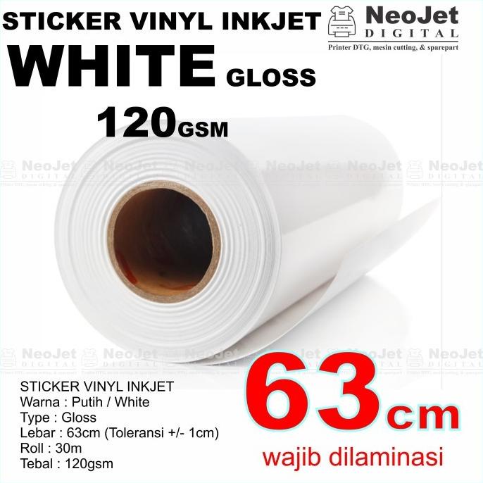 

Sticker Stiker Vinyl Inkjet White Lebar 63 Cm Panjang 30 Meter Coating Kode 1084