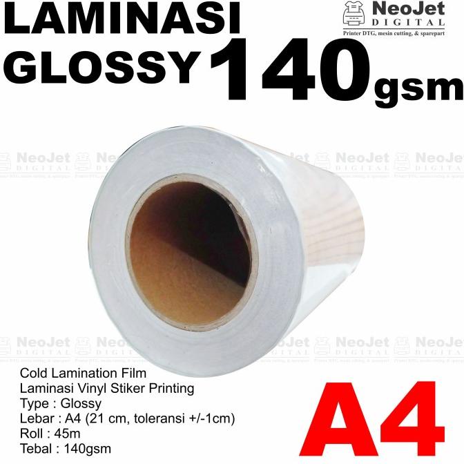 

Laminasi Dingin Gloss Glossy Laminating Kilap Murah A4 140 Gsm 45 M Kode 303