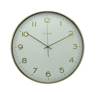 ✅Ready Jam Dinding Aluminium Besar Ukuran 40Cm - Putih/Gold Terbatas