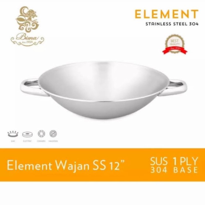✨Baru Bima Element Wajan Kuali Penggorengan Tumis Stainless Steel 40 Cm Terbaru
